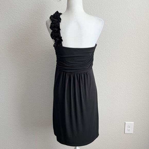 Enfocus Studio Cocktail Dress Women's 14 One Shoulder Black Draped Formal Party - Picture 5 of 7